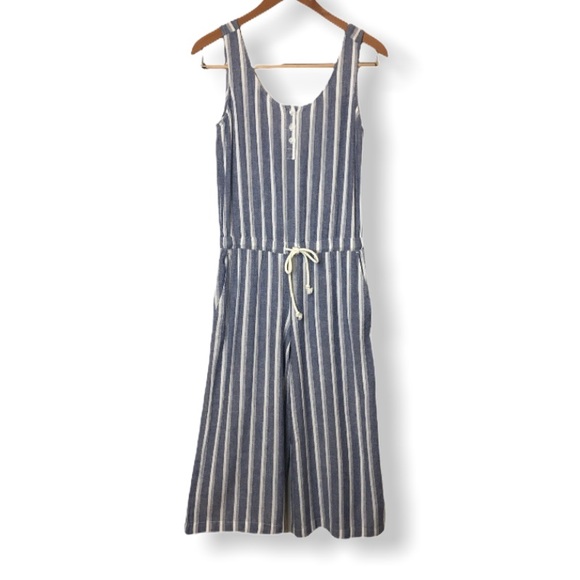 Anthropologie Pants - Anthropologie Cloth Stone Linen Jumpsuit Capri length